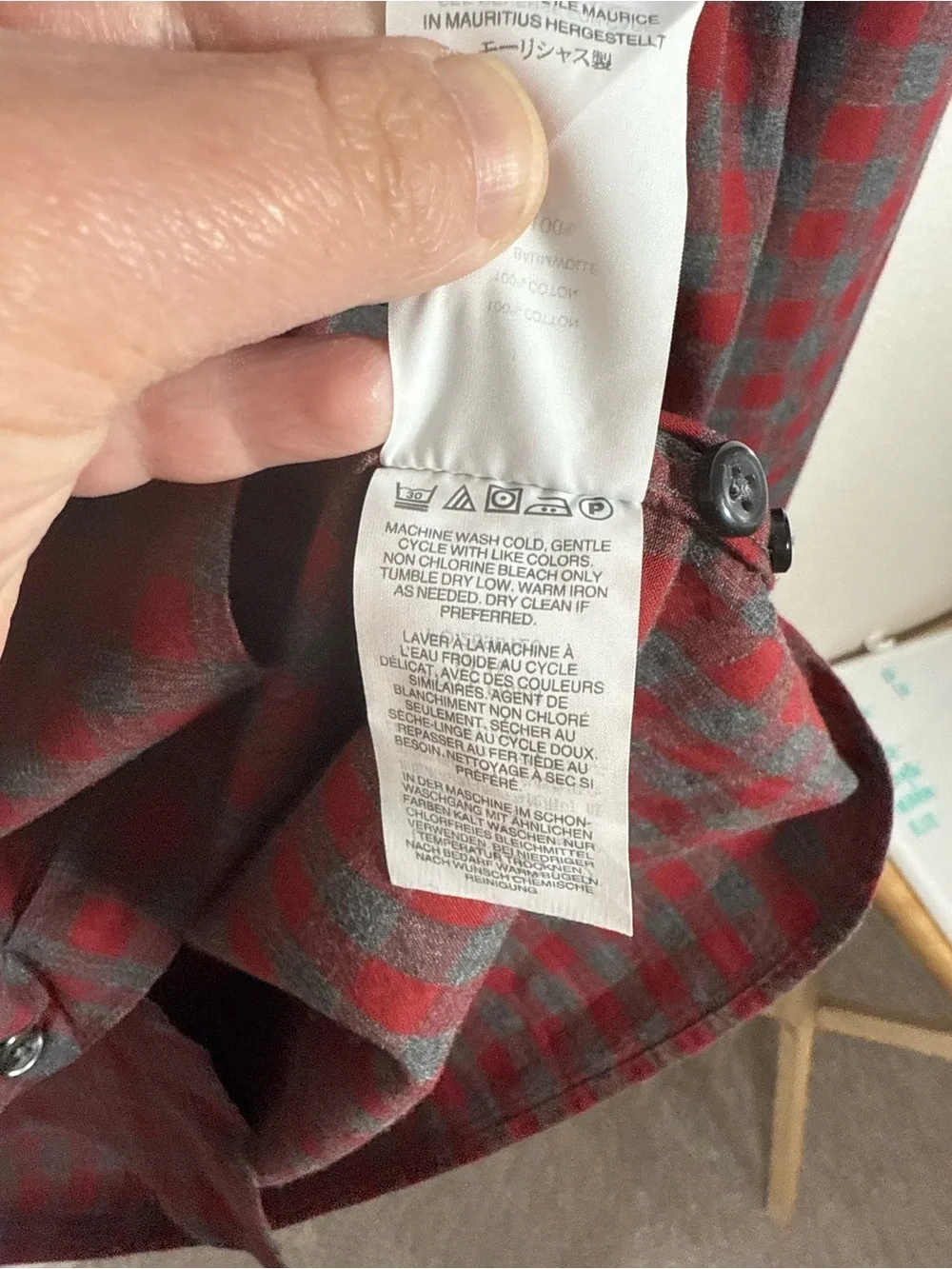 J.Crew Mens Slim Plaid Button Down Shirt Red Gray Size L